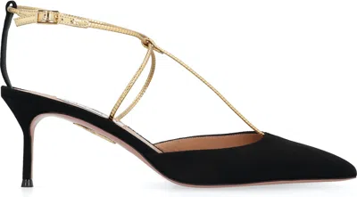 AQUAZZURA WOMEN'S ROMAN ROMANCE SUEDE SLINGBACK PUMPS