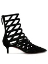 Aquazzura Woman Ankle Boots Black Size 7 Textile Fibers In Black