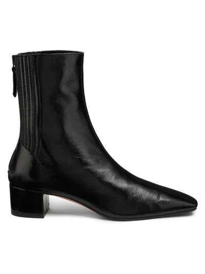 Aquazzura Women's Saint Honoré 35mm Leather Booties In Black