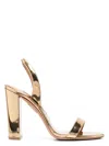 Aquazzura 100mm Metallic-finish Slingback Sandals In Softgold