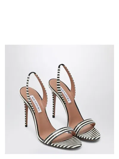 AQUAZZURA WOMEN'S SO NUDE 105 WHITE AND SANDALS