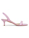 Aquazzura Women's So Nude 50mm Leather Slingback Sandals In Petal Rose