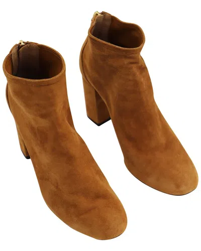 Aquazzura Brown Suede Brooklyn Ankle Length Boots
