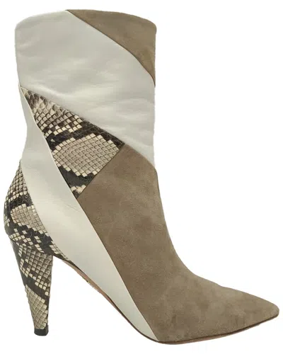 Aquazzura Calder Snake-effect Ankle Boots In Multicolor Suede