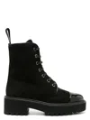 Aquazzura Desert Lace-up Suede Boots In Black