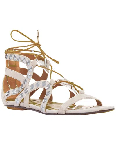 Pre-owned Aquazzura Women's Suede Leather Disc Studded Gladiator Sandal (authentic Pre-loved)