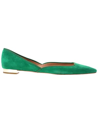 Pre-owned Aquazzura Women's Suede Maia Ballet Flat (authentic Pre-loved) In Animal Print