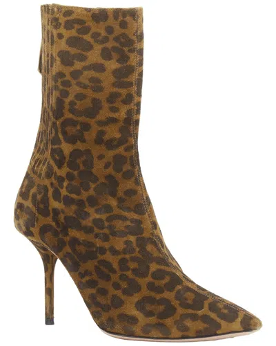Aquazzura Women's Suede Montmartre Leopard Print Suede Pointy Boot (authentic  Pre-loved) In Multi