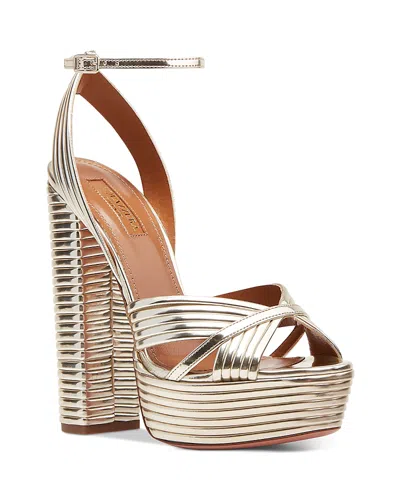 AQUAZZURA WOMEN'S SUNDANCE PLATEAU 140 PLATFORM SANDALS