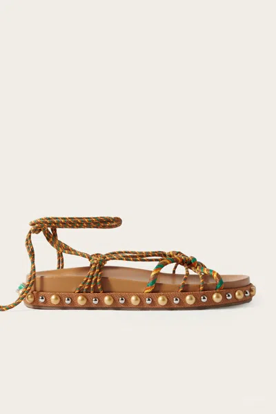 Aquazzura Exotic Rope Tassel Sandals In Multicolor