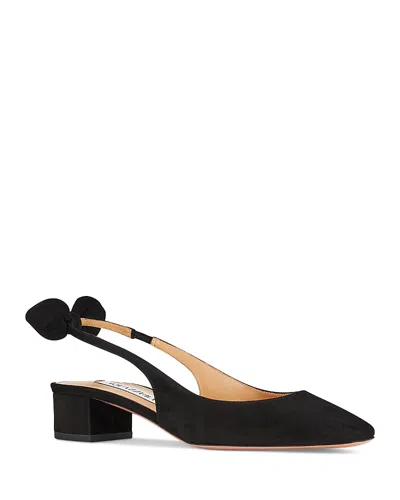 Aquazzura Heeled Shoes With Bow Tie Detail In Black