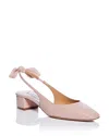 Aquazzura Leather Knotted Slingback Ballerina Pumps In Petal