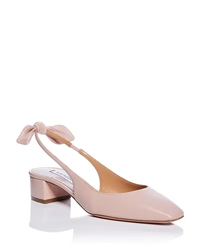 AQUAZZURA WOMEN'S VERY BOW TIE 35 SLINGBACK FLATS