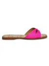 Aquazzura Women's Villette Textile Flat Sandals In Ultra Pink