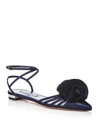 Aquazzura Women's Wild Bloom Flats In Blue