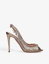 Aquazzura Temptation Crystal Decorated With High-heeled Sandals In Gold