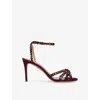 Aquazzura 90mm Embellished Scalloped-edges Heeled Sandals In Burgundy