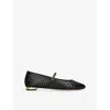 Aquazzura Amourose Cutout Leather Ballet Flats In Black