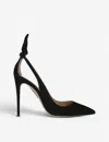 Aquazzura Bow Tie 105mm Leather Pumps In Black