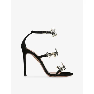 Aquazzura Leather Papillon Sauvage Sandals 105 In Multi