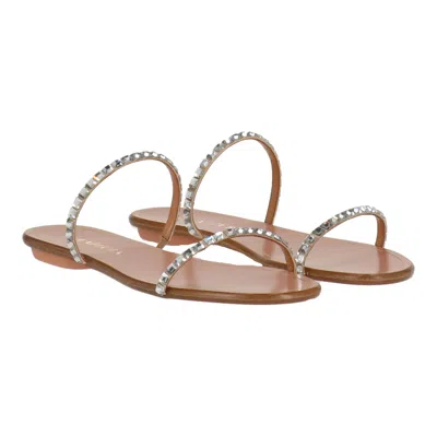 Aquazzura Womens Nude Flip Flop In Silver | ModeSens
