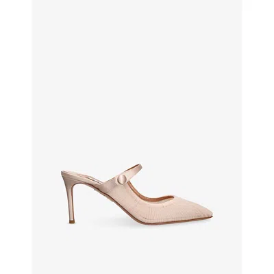 Aquazzura Womens Pale Pink Voile 75 Mesh Mules Eur 40 / 7 Uk