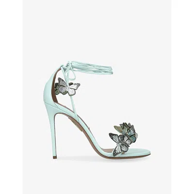 Aquazzura Papillon Heeled Sandals 105 In Blue