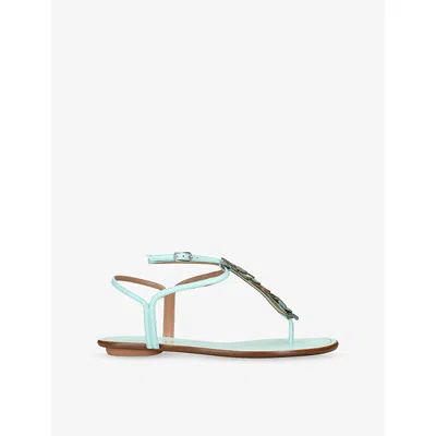 Aquazzura Papillon Flat Sandals In Multi