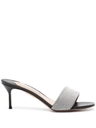 Aquazzura Wonderland 65mm Crystal Mules In Black
