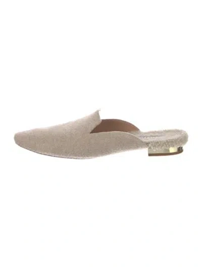 Pre-owned Aquazzura Wool Mules In Neutral