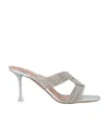 Aquazzura Gatsby 75 Crystal-embellished Mules In Metallic