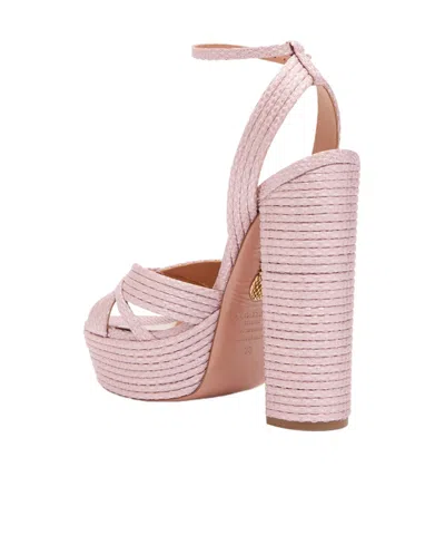 Aquazzura Woven High-heeled Sandals In Pink