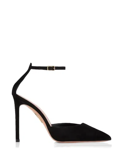 Aquazzura X Alex Rivière 105mm D'orsay Pointed Ankle-strap Pumps In Black