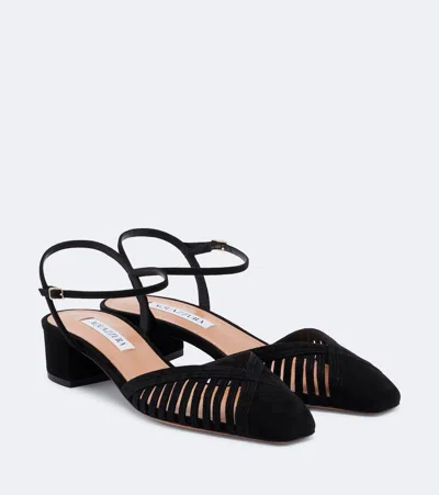 Aquazzura Yara 35 Suede Pumps In Black