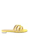 Aquazzura Moondust Embellished Flat Sandals In Yellow