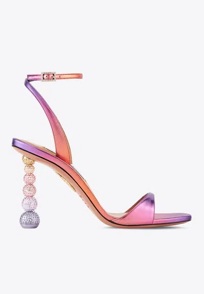 Aquazzura Yes Baby 95 Metallic Leather Sandals