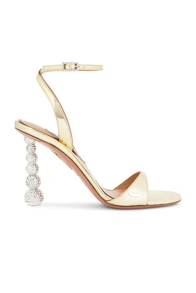 Aquazzura Yes Baby Sandal 95 In Soft Gold