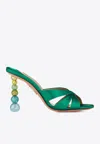 Aquazzura Yes Baby 95 Crystal-embellished Satin Mules