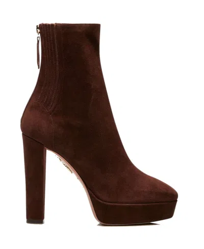 Aquazzura Zippered Boots In Brown