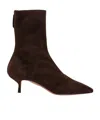 Aquazzura Montmartre 50 Suede Ankle Boots In Black
