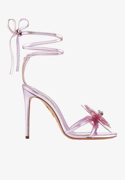 Aquazzura Zsa Zsa 105 Leather Sandals In Purple
