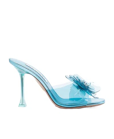 Aquazzura Zsa Zsa 95mm Mule Sandals In Blue