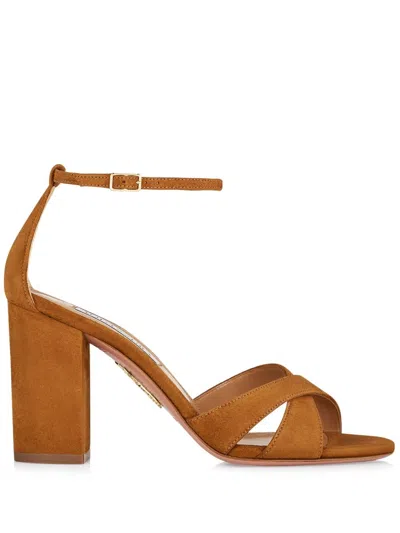 Aquazzura Divine Sandals 85mm In Brown