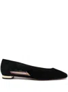 Aquazzura Very Bow Tie Suede Ballet Flats