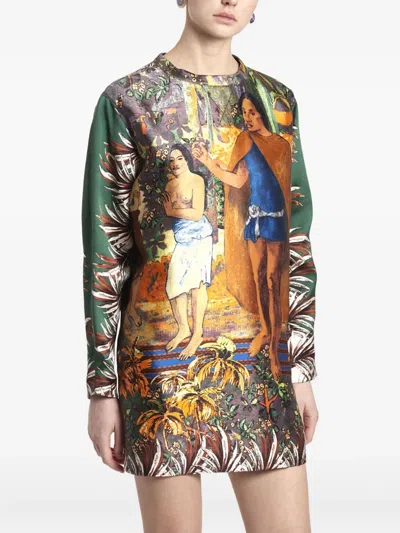 Pre-owned Aquilano.rimondi Vintage 2010 Graphic-print Mini Dress