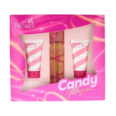 Aquolina Ladies Pink Sugar Candy Magic 3pc Gift Set Fragrances 8054609781886 In Red   / Ink / Pink