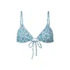 Aqva Swimwear Women's Blue Print Tortuga Bikini Top In Blue