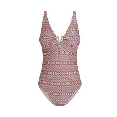 Aqva Swimwear Women's Geometric Print Aiguablava One-piece Swimsuit In Multi