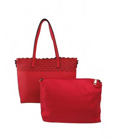 Ar New York Women's Perforated 2-in-1 Tote Bag In Red