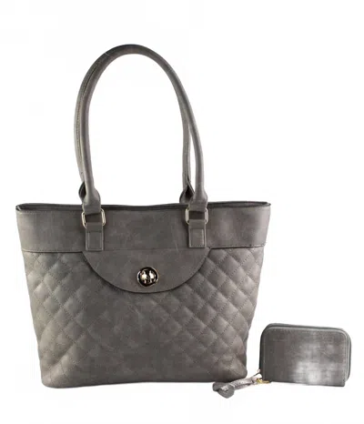 Ar New York Women's Quilted 2 In 1 Tote Bag In Gray